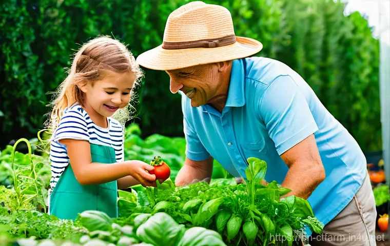 도시농업관리사와 도시 텃밭의 조화 - **Urban Rooftop Garden Harvest with Diverse Family:**
    "A vibrant, sun-drenched urban rooftop gar...