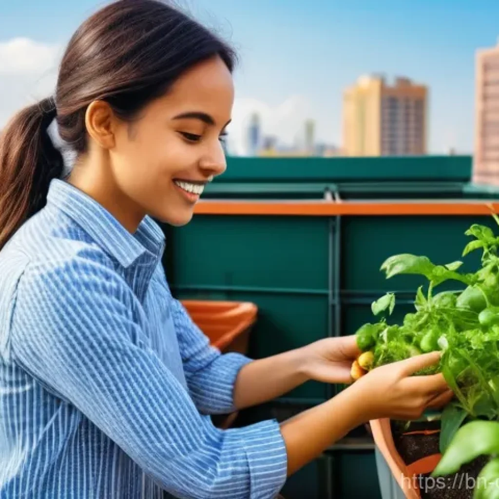 도시농업관리사 시험 난이도 평가 - A cheerful and dynamic young woman in her late 20s, dressed in a comfortable yet stylish long-sleeve...