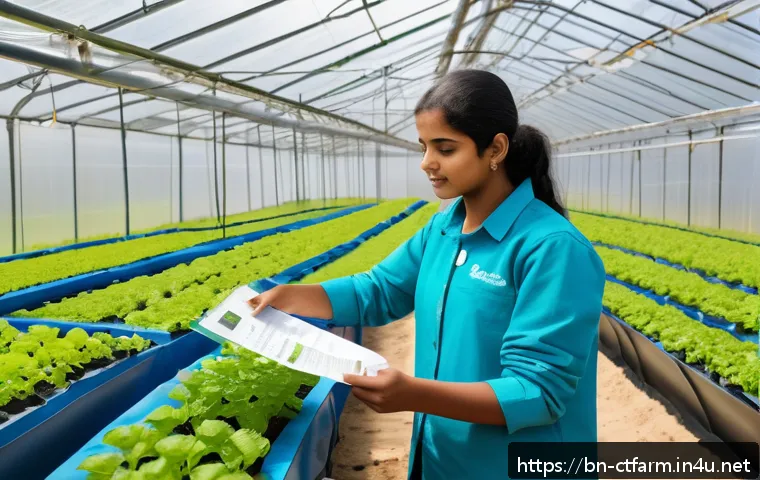 도시농업관리사 자격증 독학 가능성 - A detailed urban agriculture manager teaching a diverse group of Bengali students in a modern greenh...